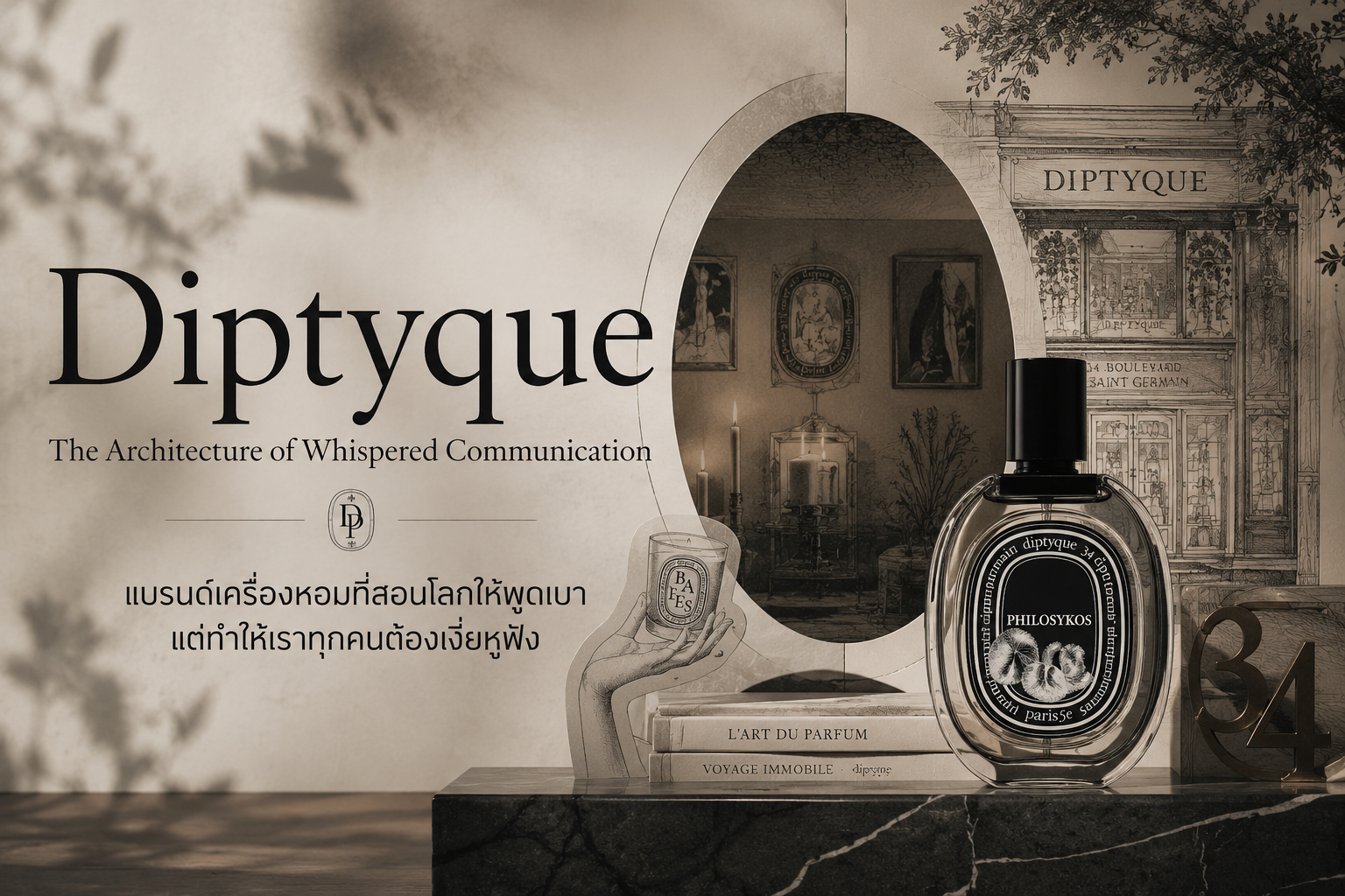 Diptyque — สถาปัตยกรรมของการสื่อสารที่ไม่ตะโกน | About a Brand No. 01 — ChatGPT Image May 26 at 12 29 20 PM