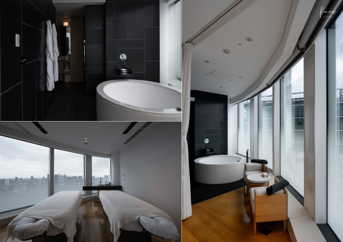 ห้องสวีททรีตเมนต์ของ AO Spa กับอ่างแช่และวิวเมืองโตเกียว