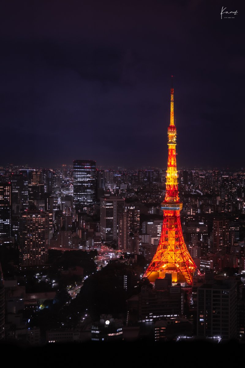 Tokyo Tower ยามค่ำคืนมองจากห้องพักชั้น 47 ของ Andaz Tokyo