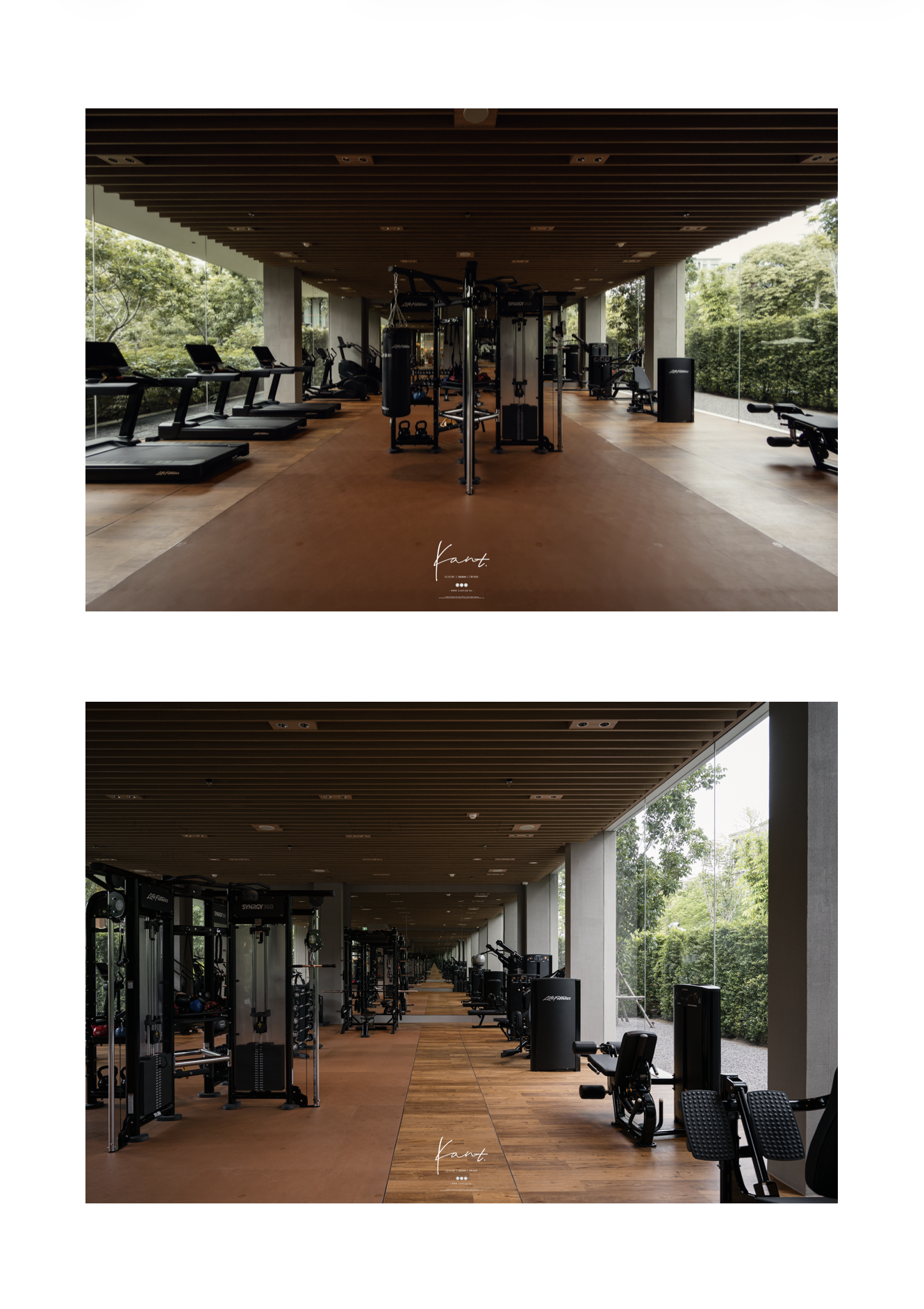 Wellness Hub อาคารสองชั้นที่รวมฟิตเนสและห้องโยคะ