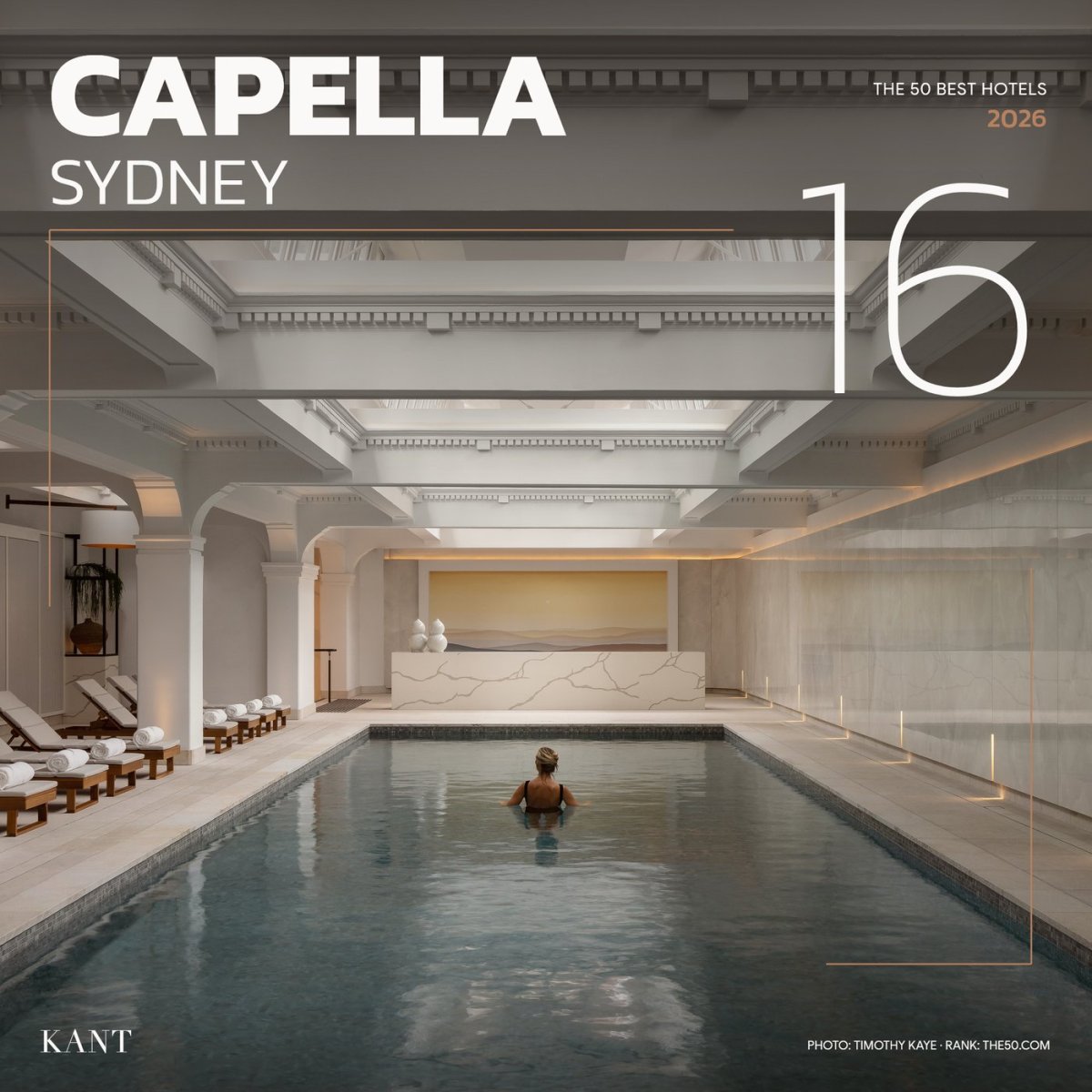 การ์ดอันดับ 16 The World’s 50 Best Hotels 2026 — Capella Sydney ซิดนีย์