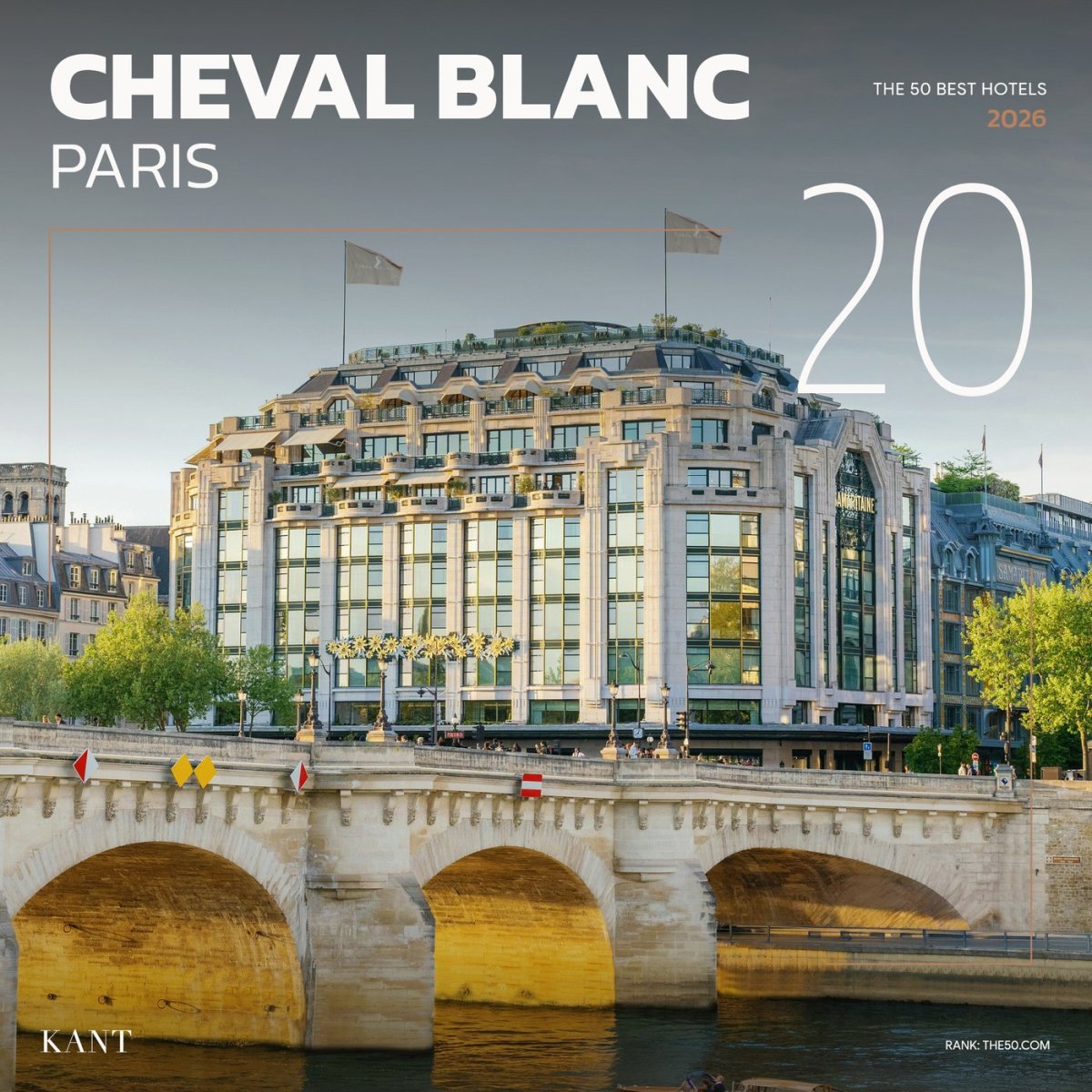 การ์ดอันดับ 20 The World’s 50 Best Hotels 2026 — Cheval Blanc Paris ปารีส