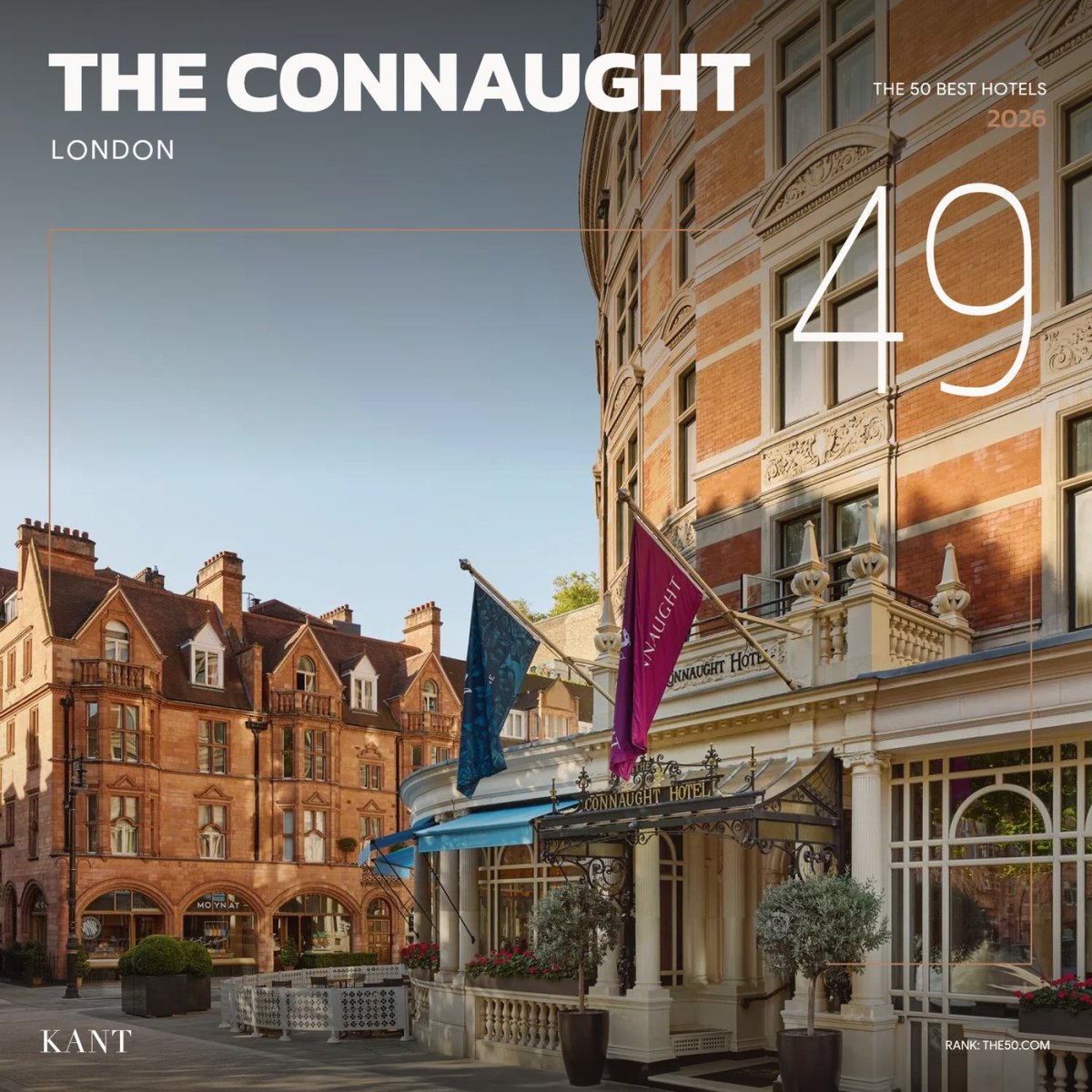 การ์ดอันดับ 49 The World’s 50 Best Hotels 2026 — The Connaught ลอนดอน