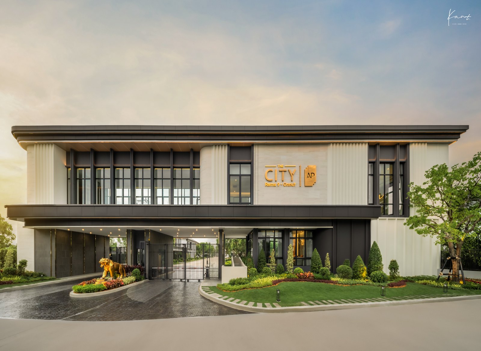 ซุ้มทางเข้าและอาคาร Gateway Building ของโครงการ THE CITY พระราม 9-อ่อนนุช
