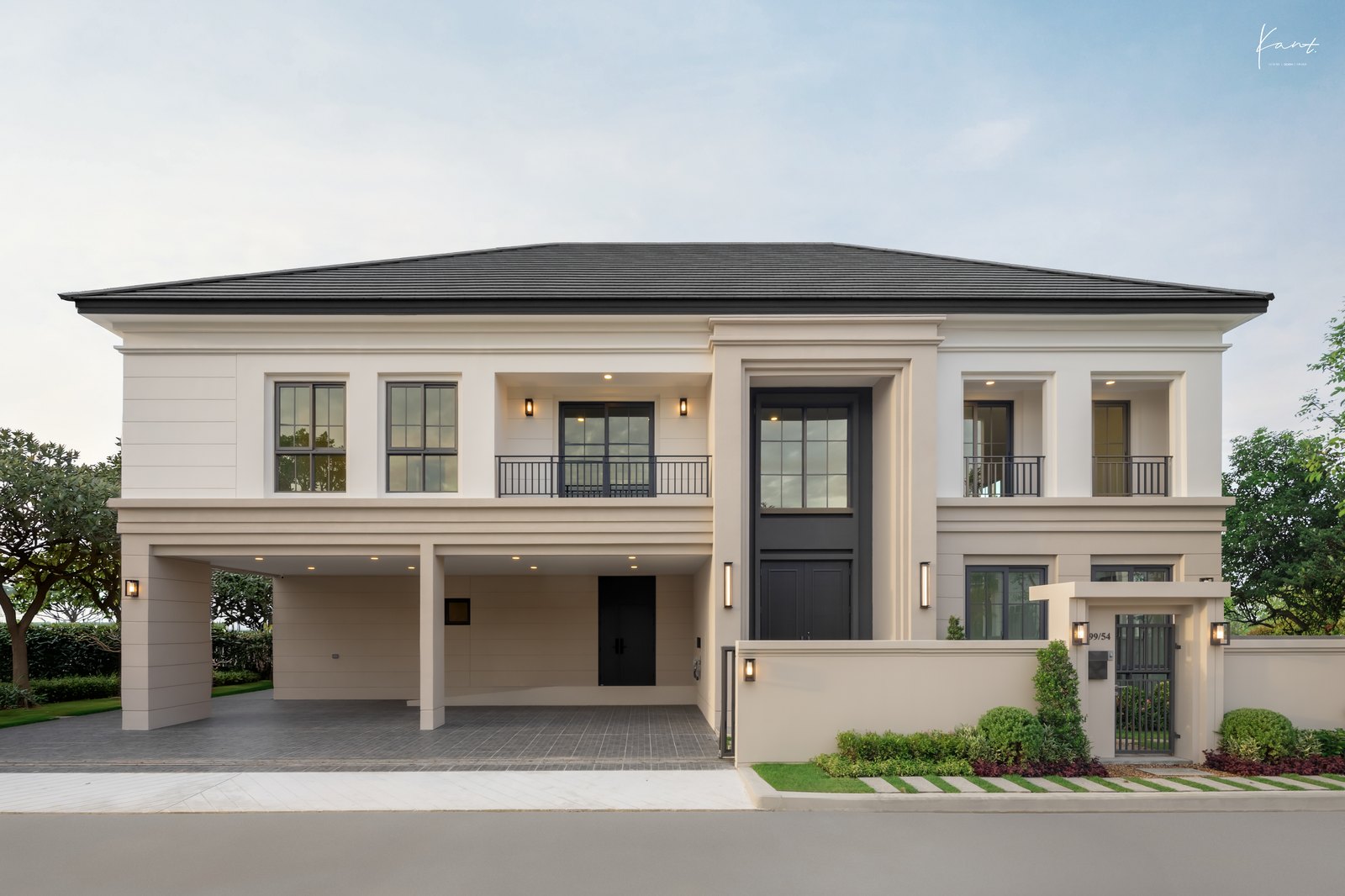 หน้าบ้านและที่จอดรถต่อเนื่องจากตัวบ้าน THE CITY รามอินทรา - วงแหวน 3