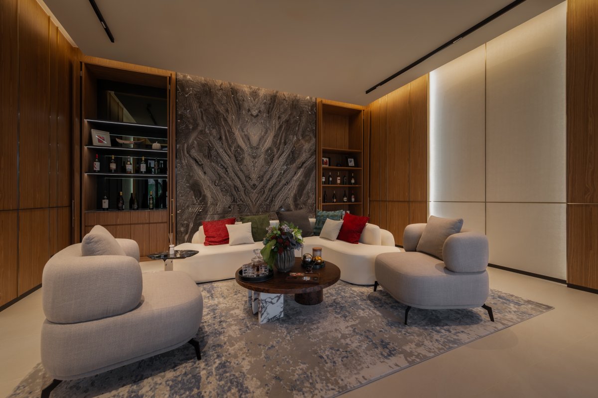 เลานจ์ผนังหินอ่อนสำหรับสังสรรค์ใน Clubhouse