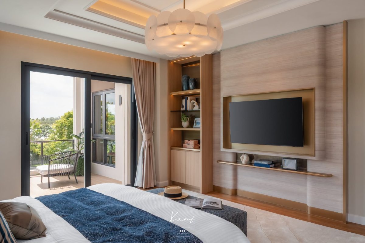 Master Bedroom มุมผนังทีวีกับตู้ Built-in